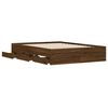 vidaXL Bed Frame with Drawers without Mattress Brown Oak 135x190 cm Double