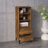 vidaXL Highboard Smoked Oak 40x36x110 cm Engineered Wood
