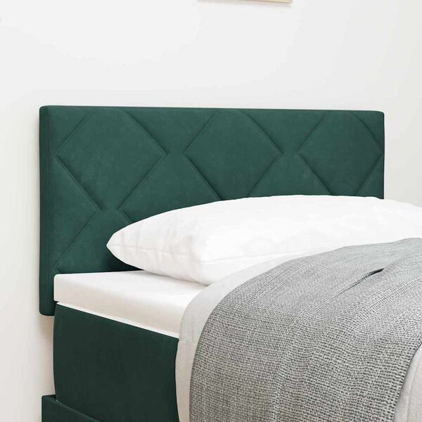 vidaXL LED Headboard with Headboard Dark Green 80 cm Faux Leather