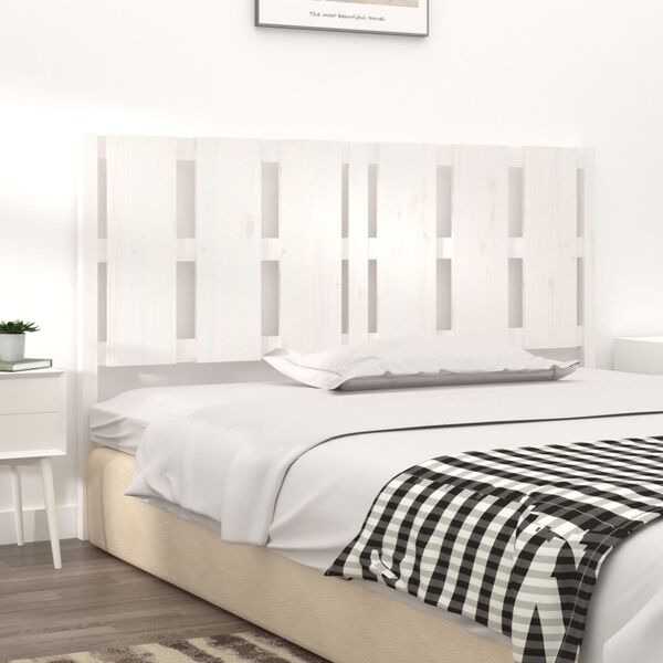vidaXL Bed Headboard White 155.5x4x100 cm Solid Wood Pine