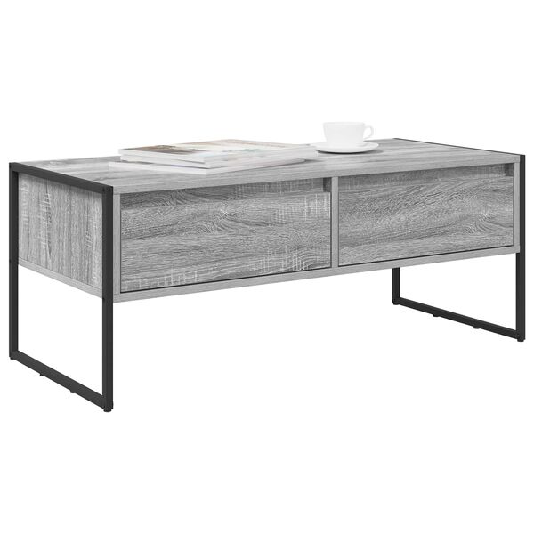 vidaXL Coffee Table Grey Sonoma 100 x 46 x 40 cm Engineered Wood