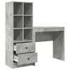 vidaXL Desk with Drawer 2 pcs Concrete Grey