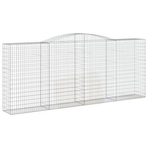 vidaXL Arched Gabion Basket 400x50x160/180 cm Galvanised Iron