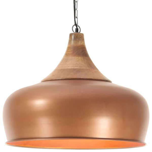 vidaXL Industrial Hanging Lamp Copper Iron & Solid Wood 45 cm E27