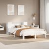 vidaXL Bookcase Bed without Mattress White 150x200 cm King Size Solid Wood Pine