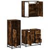 vidaXL 3 Piece Bathroom Furniture Set Smoked Oak Engineered Wood