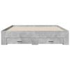 vidaXL Bed Frame with Drawers without Mattress Concrete Grey 140x200 cm