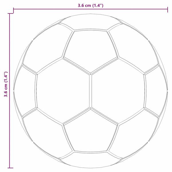 vidaXL Table Footballs 12 pcs White and Black 3.6 x 3.6 cm