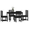 vidaXL 5 Piece Garden Dining Set Black Solid Wood Pine