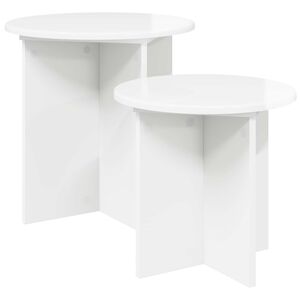vidaXL Side Table Set 2 pcs High Gloss White &Oslash; 45 x 45 cm