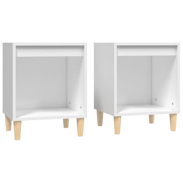 vidaXL Bedside Cabinets 2 pcs White 40x35x50 cm