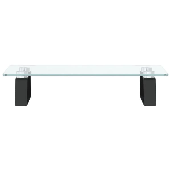 vidaXL Monitor Stand Black 40x20x8 cm Tempered Glass and Metal