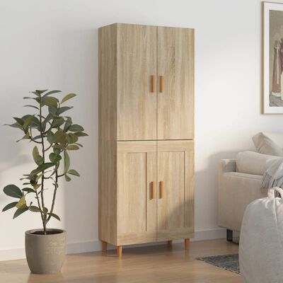 vidaXL Highboard Sonoma Oak 70x34x180 cm Engineered Wood