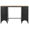 vidaXL Double Pedestal Desk Solid Firwood and Steel 120x50x76 cm