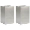 vidaXL Garden Planter 2 pcs Silver 30 x 30 x 40 cm Stainless Steel