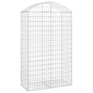 vidaXL Arched Gabion Basket 100x50x160/180 cm Galvanised Iron