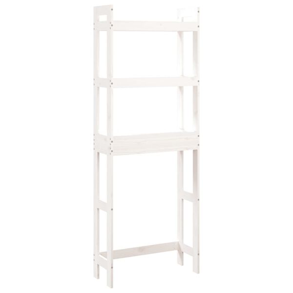 vidaXL Toilet Rack White 63x26x171 cm Solid Wood Pine