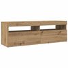 vidaXL TV Cabinet with LED Lights Artisan Oak 120x35x40 cm Engineered Wood