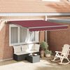 vidaXL Automatic Retractable Awning with LEDs Burgundy 300x250 cm