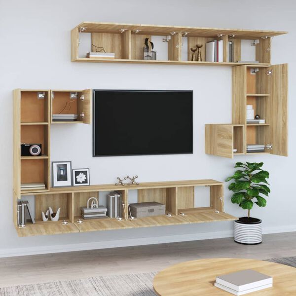 vidaXL Wall-mounted TV Cabinet Sonoma Oak Engineered Wood