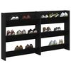 vidaXL Shoe Cabinet 2 pcs Black Oak 86 x 18 x 90 cm Engineered Wood