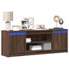 vidaXL TV Cabinet with LED Brown Oak 139.5x34x50 cm Engineered Wood