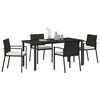 vidaXL Garden Dining Set 5 pcs Black Powder-Coated Steel
