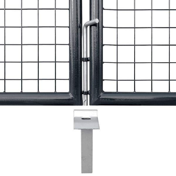 vidaXL Mesh Garden Gate Galvanised Steel 400x175 cm Grey