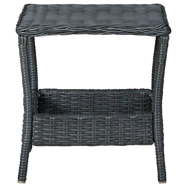 vidaXL Garden Table Dark Grey 45x45x46.5 cm Poly Rattan