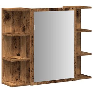 vidaXL Bathroom Mirror Cabinet Old Wood 80x20.5x64 cm Engineered Wood