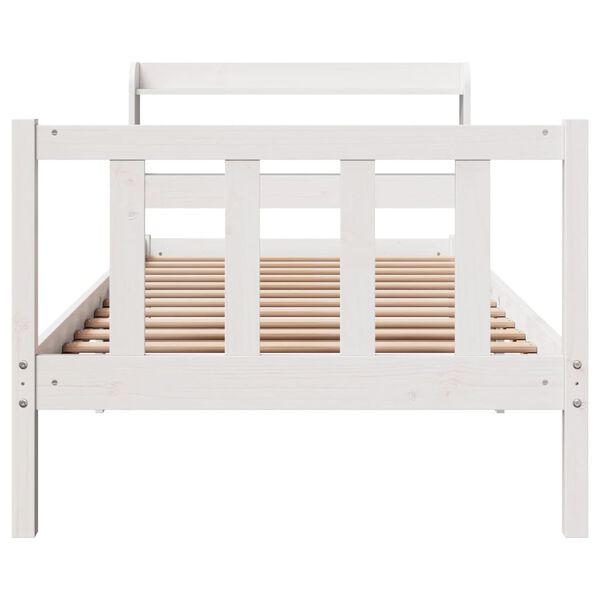 vidaXL Bed Frame without Mattress White 90x190 cm Single Solid Wood Pine