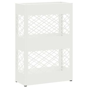 vidaXL Umbrella Stand with Storage White 28 x 12 x 41 cm Steel