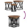 vidaXL Nesting Side Table 3 pcs Old wood 53 x 53 x 40 cm