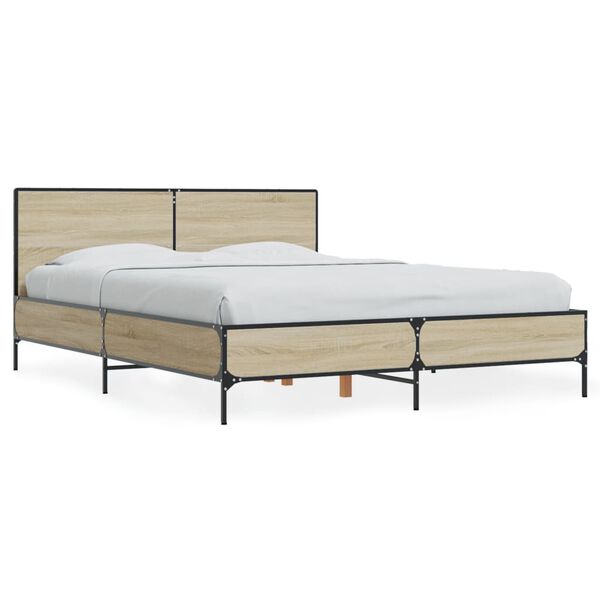 vidaXL Bed Frame without Mattress Sonoma Oak 120x190 cm Small Double
