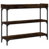 vidaXL Console Table with Shelves Smoked Oak 100x30x80 cm