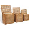 vidaXL Laundry Box Set 3 Pieces Teak