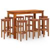 vidaXL 9 Piece Garden Bar Set Solid Wood Acacia