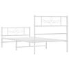 vidaXL Metal Bed Frame without Mattress with Footboard White 107x203cm