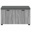 vidaXL Hall Bench with Cushion with Door Grey Sonoma 80 x 46 x 46 cm