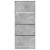 vidaXL Shoe Cabinet with 4 Flip-Drawers Concrete Grey 80x34x187.5 cm