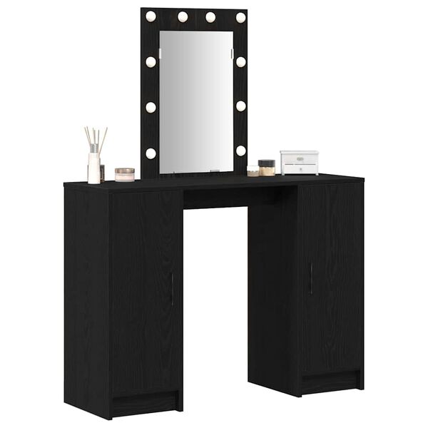 vidaXL Dressing Table Black 102 x 33 x 135 cm Engineered Wood