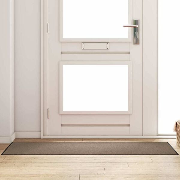 vidaXL Doormat Beige and Black 60 x 180 cm Polypropylene and vinyl