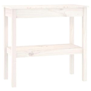 vidaXL Console Table White 80x40x75 cm Solid Wood Pine