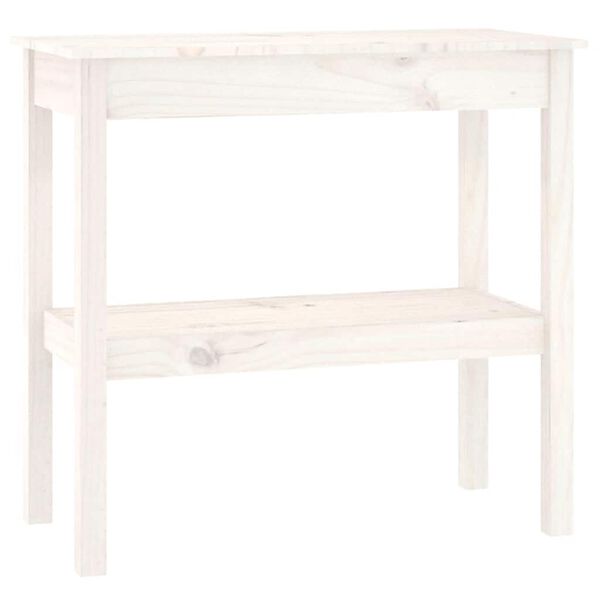 vidaXL Console Table White 80x40x75 cm Solid Wood Pine