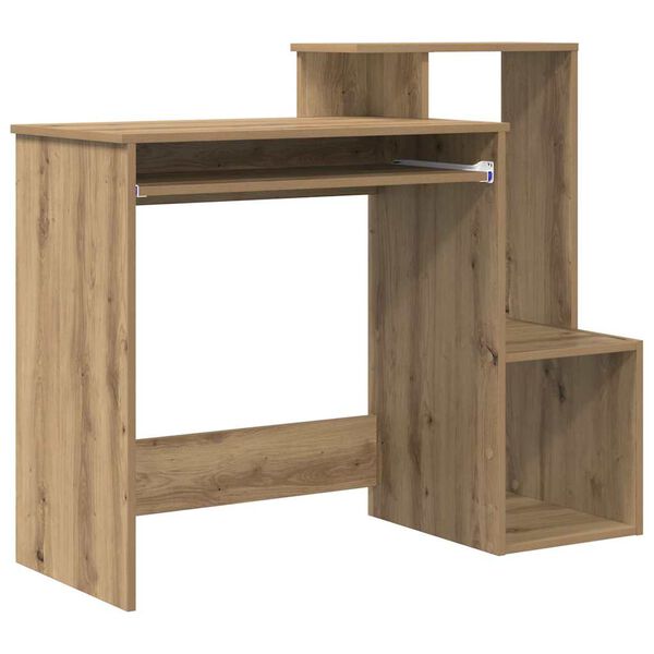 vidaXL Desk with Shelf Artisan Oak 106 x 40 x 88.5 cm Engineered Wood