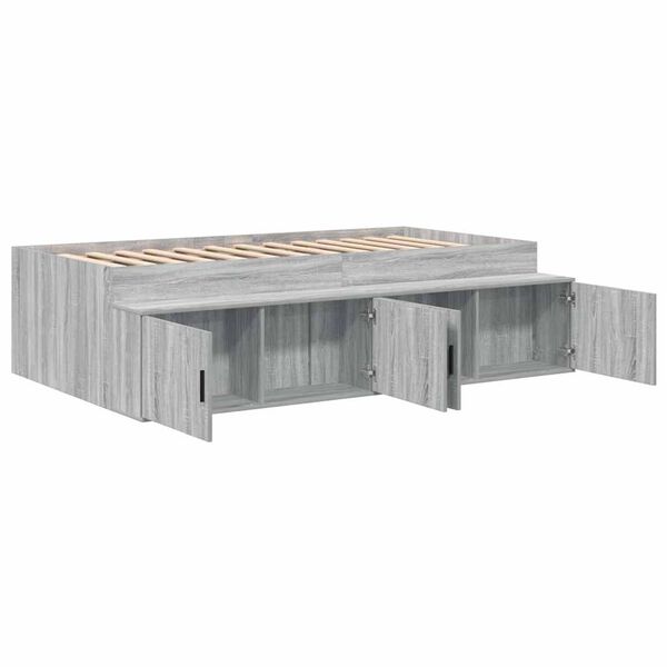 vidaXL Bed Frame with Drawer Grey Sonoma 80 x 200 cm Engineered Wood