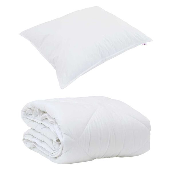 vidaXL Summer Duvet with Pillow 2 pcs White Microfiber