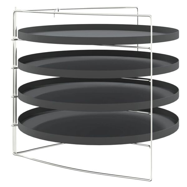 vidaXL Pizza Pans 4 pcs with Rack &Oslash; 28 cm Steel