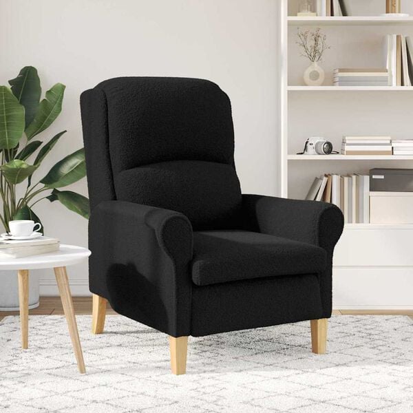 vidaXL Armchair Black 76 x 94 x 102 cm Sharpa Fabric