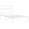 vidaXL Metal Bed Frame without Mattress with Headboard White 100x190cm
